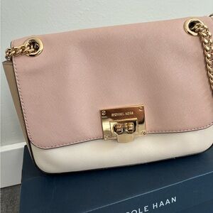 Michael Kors Elegant Pink and Cream Crossbody